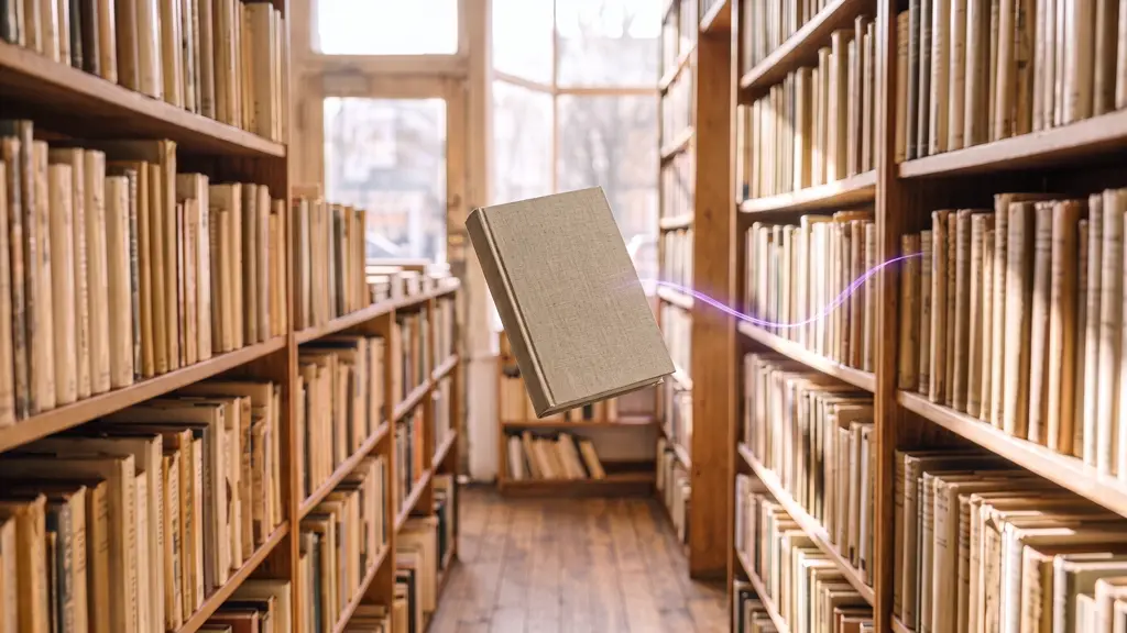 The book flying from the bookshop to the desk dashboard